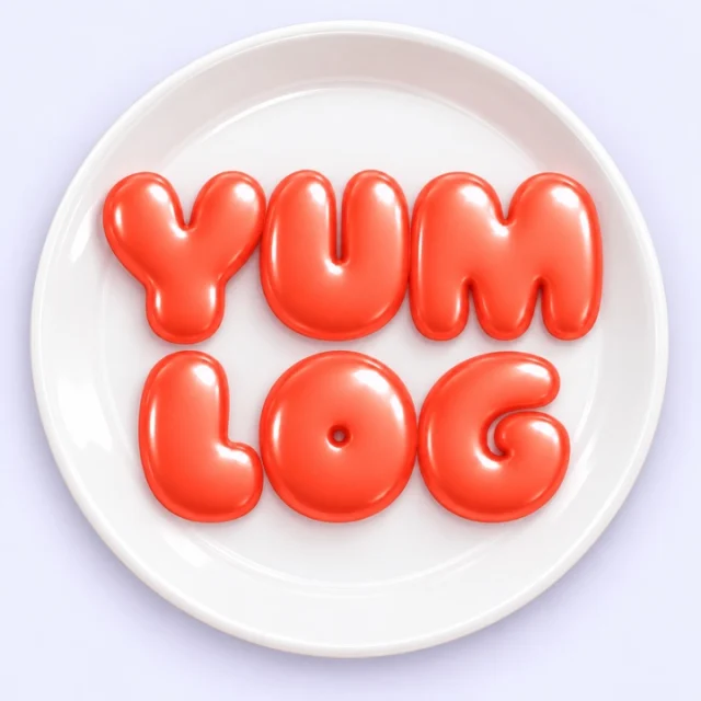 The YumLog logo on a plate